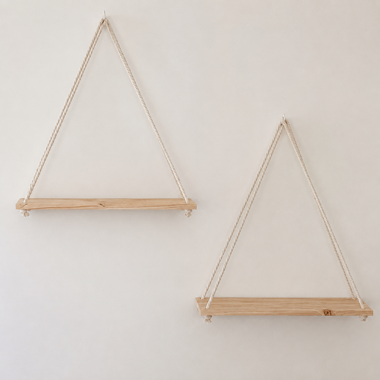 RustiSwing Wooden Hanging Rope Shelf