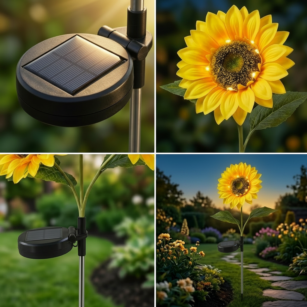 1 Head Solar Sunflower