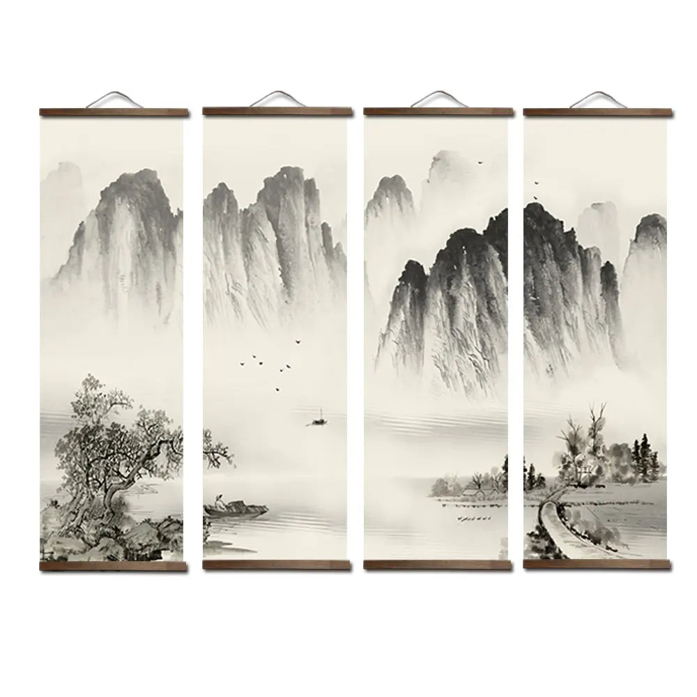 Mountain Whispers™ Ink Scroll Art