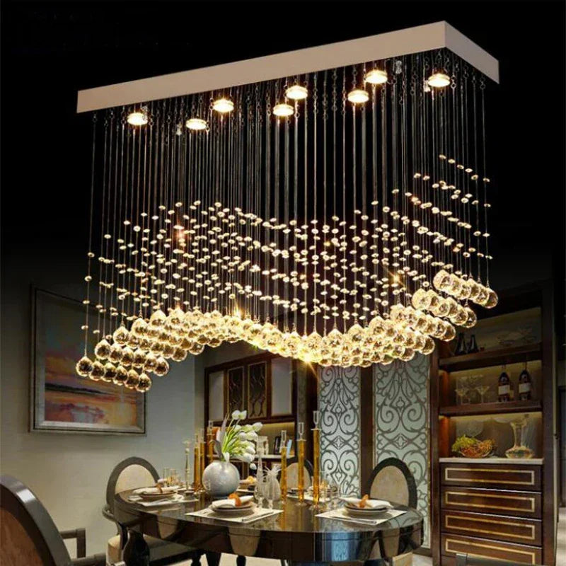 CrystalGlow Rectangle Chandelier