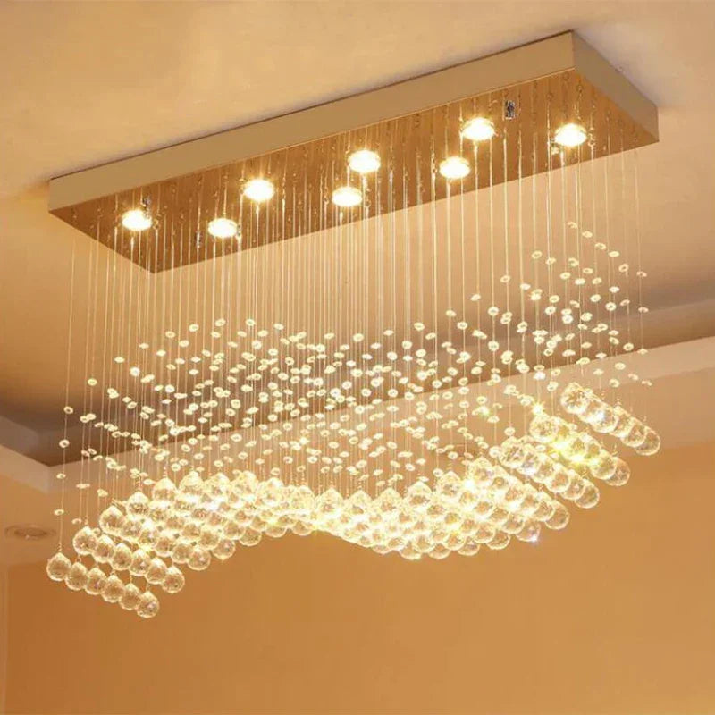 CrystalGlow Rectangle Chandelier