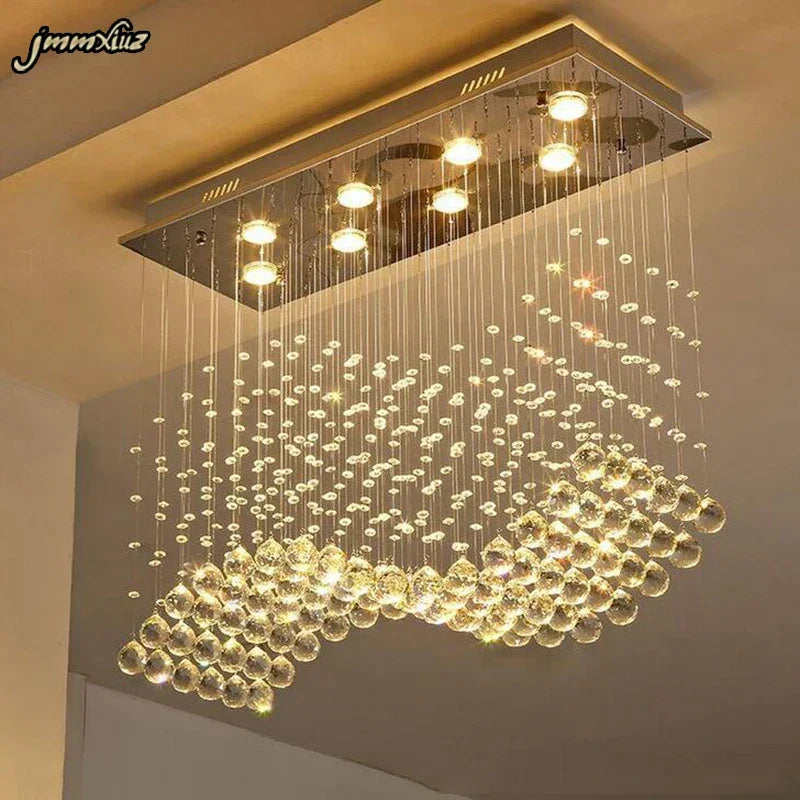CrystalGlow Rectangle Chandelier