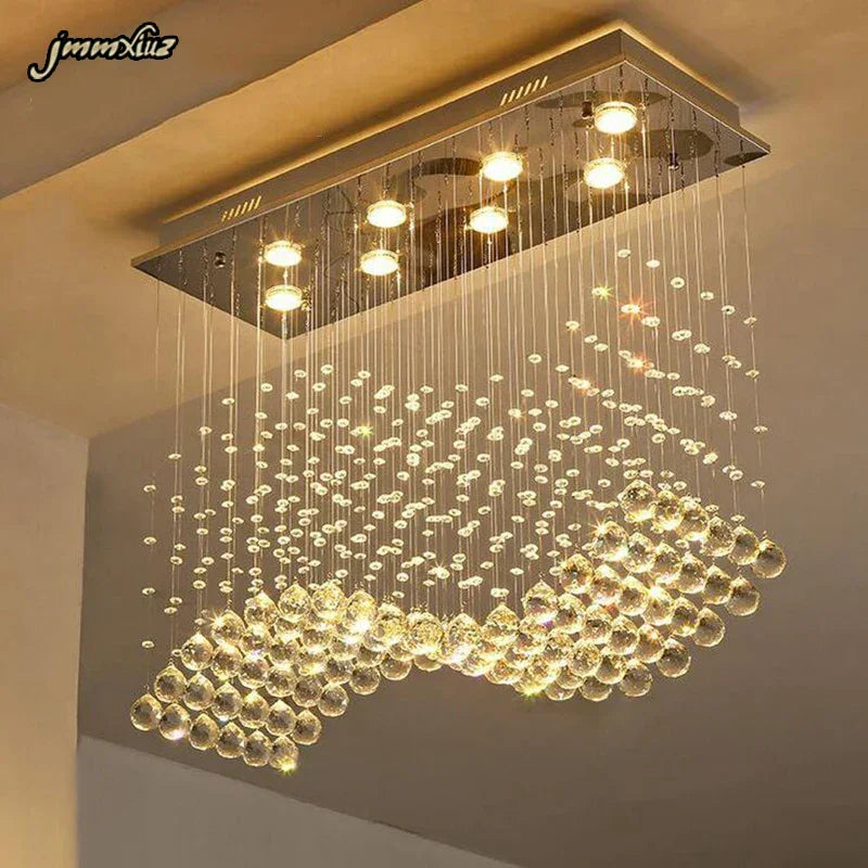 CrystalGlow Rectangle Chandelier