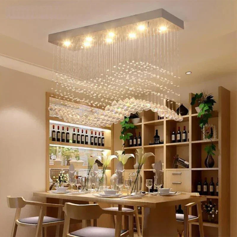 CrystalGlow Rectangle Chandelier