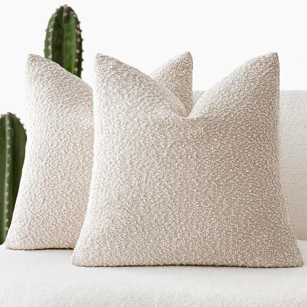 Bouclé Edge Throw Pillow Cover