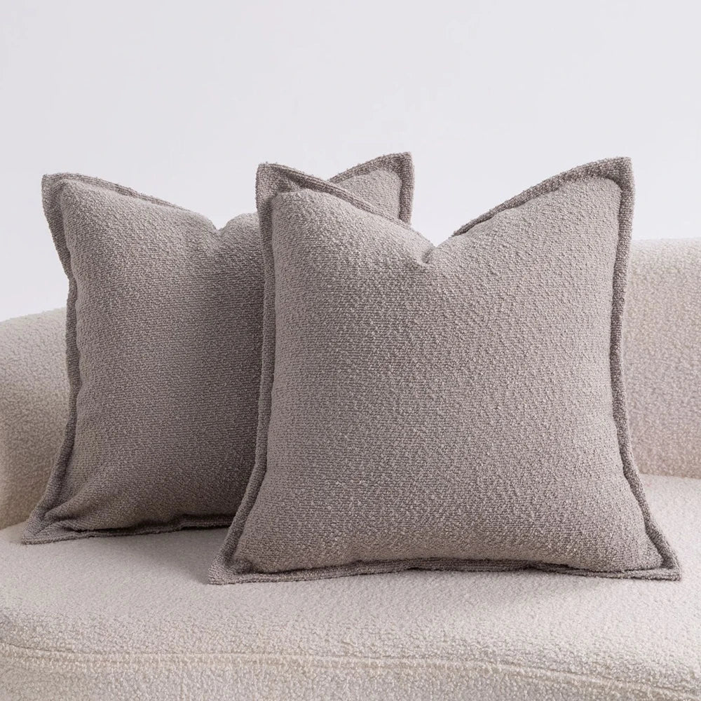 Bouclé Edge Throw Pillow Cover