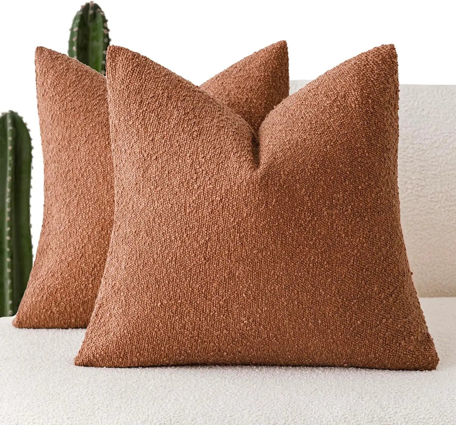 Bouclé Edge Throw Pillow Cover