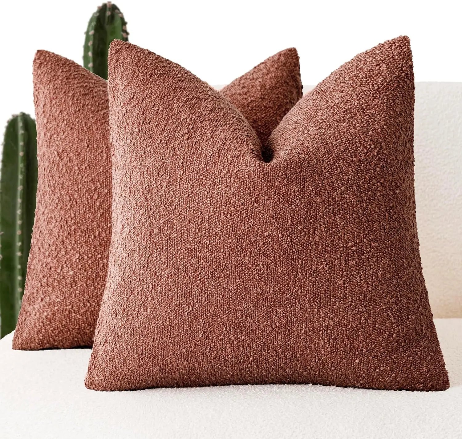 Bouclé Edge Throw Pillow Cover