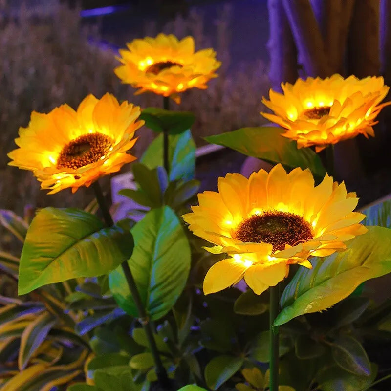 Solar Sunflower Garden Light