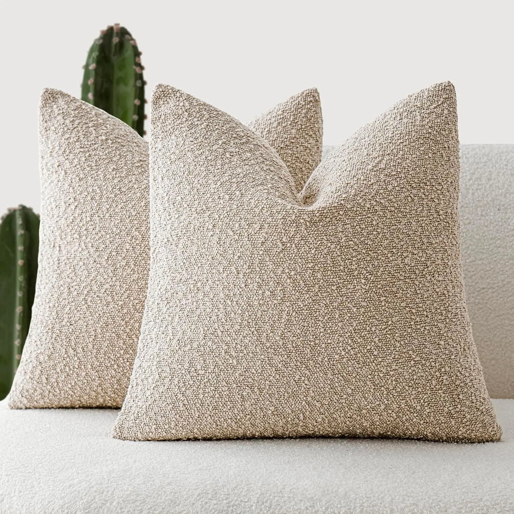 Bouclé Edge Throw Pillow Cover