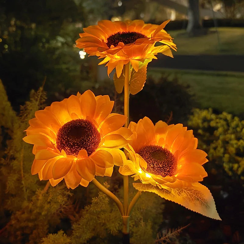 3 Heads Solar Sunflower