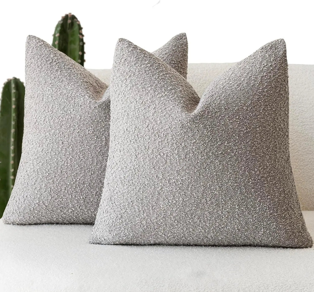 Bouclé Edge Throw Pillow Cover
