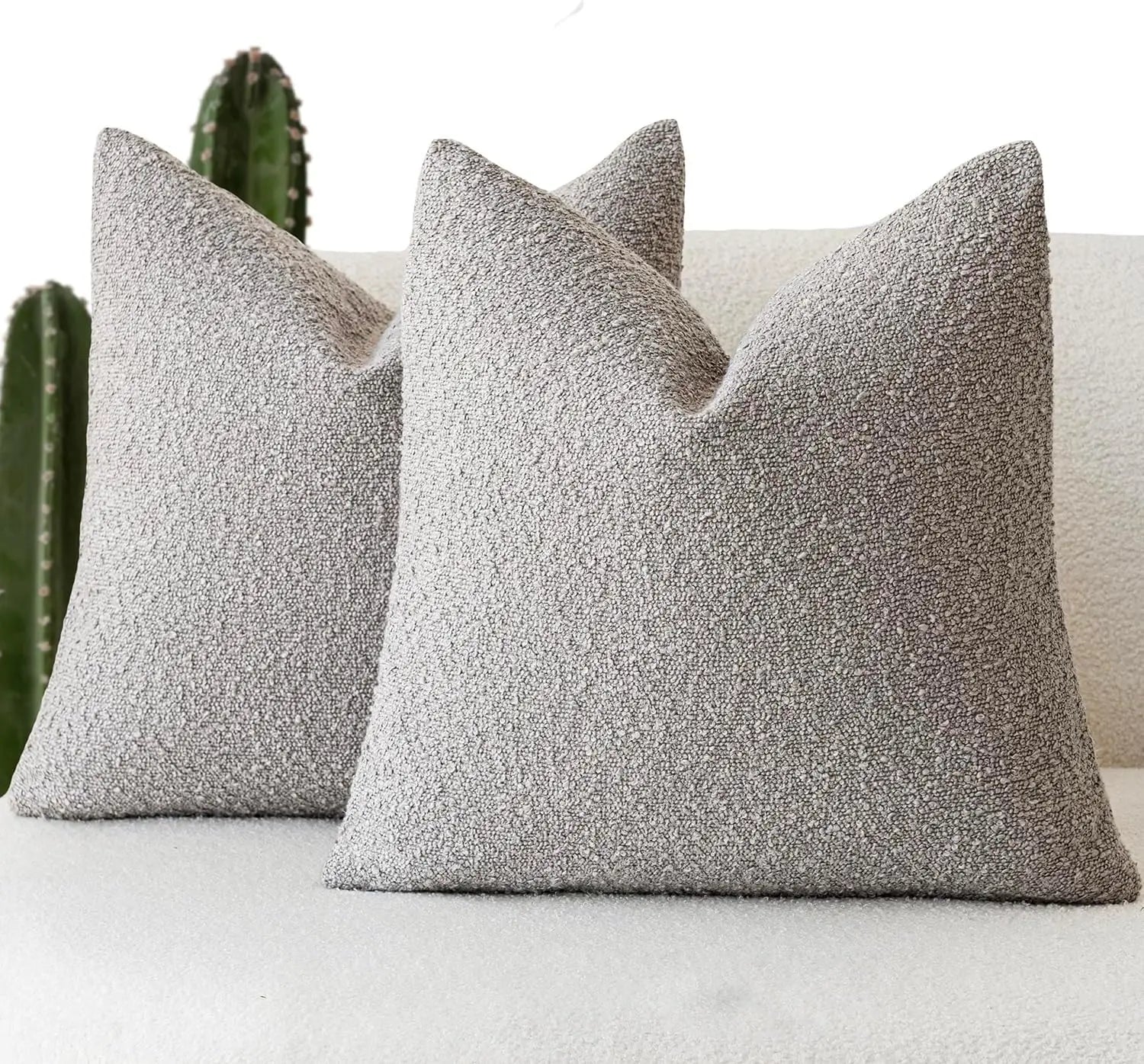 Bouclé Edge Throw Pillow Cover