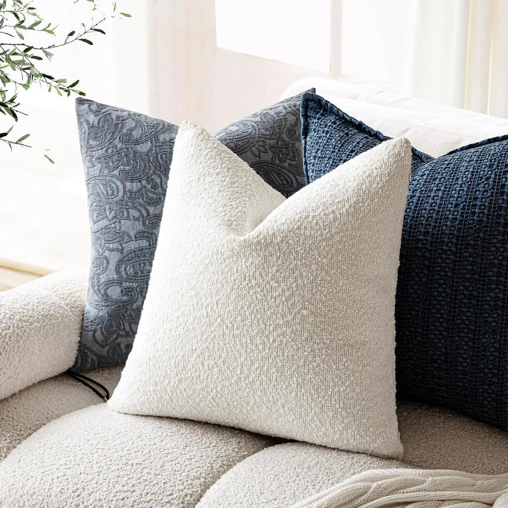 Bouclé Edge Throw Pillow Cover
