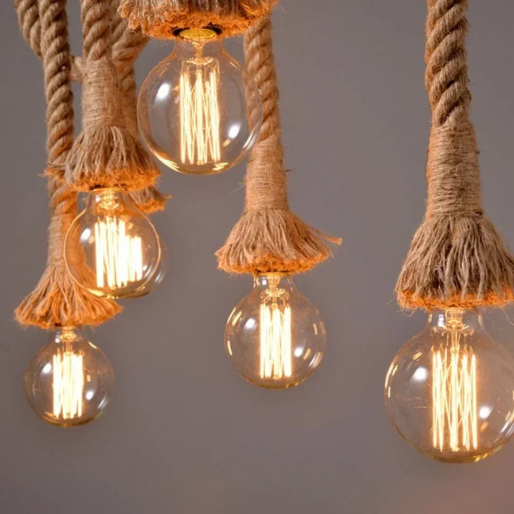 RusticGlow™ Hemp Rope Pendant Light
