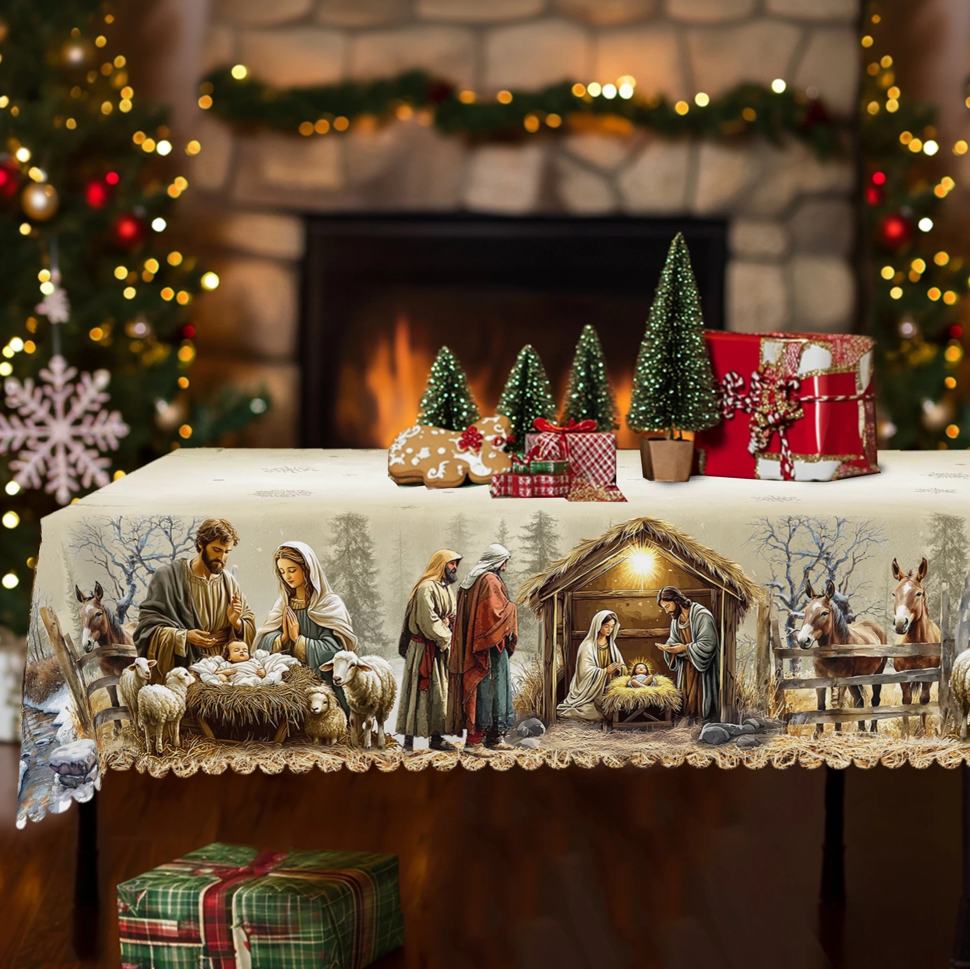 Nativity Christmas Tablecloth