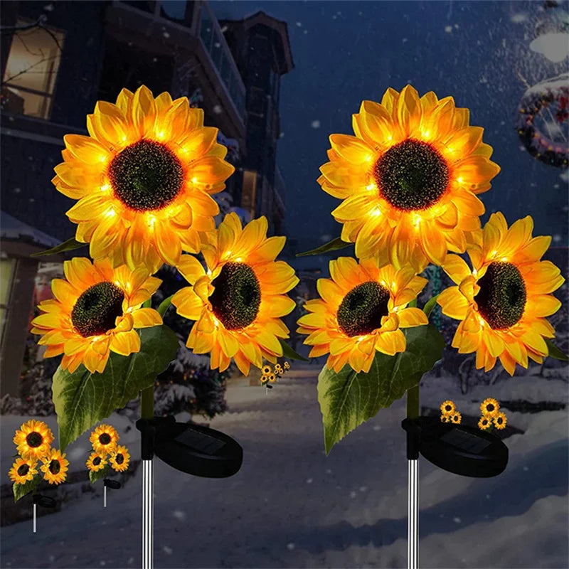 3 Heads Solar Sunflower