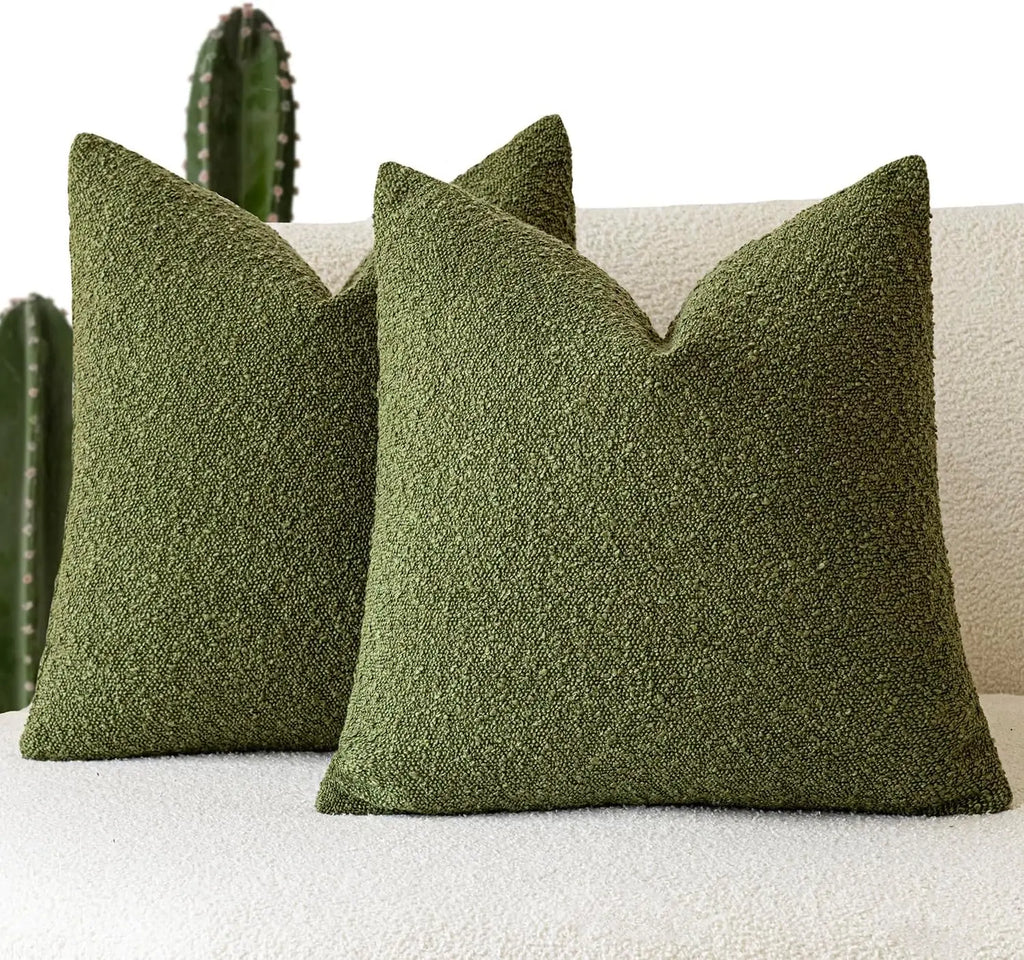Bouclé Edge Throw Pillow Cover