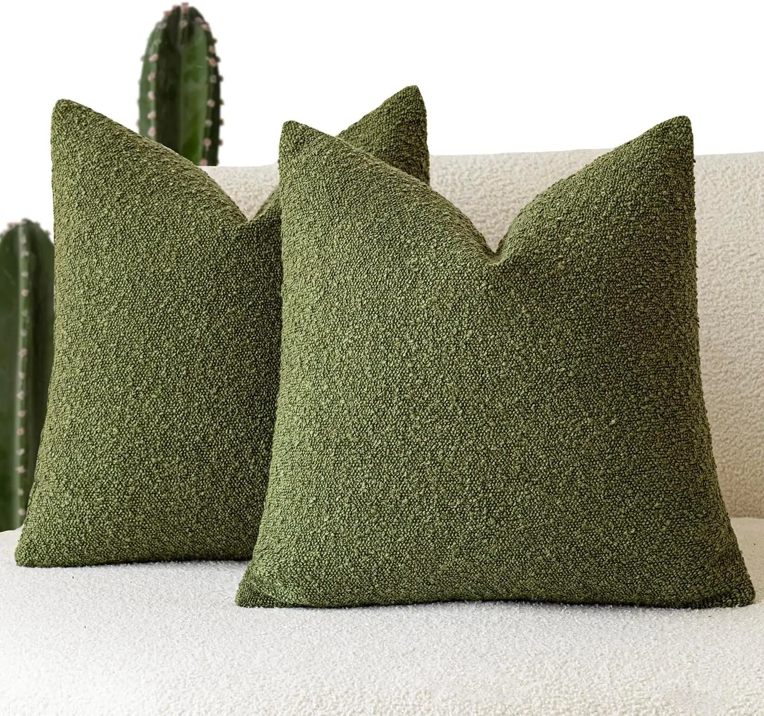 Bouclé Edge Throw Pillow Cover