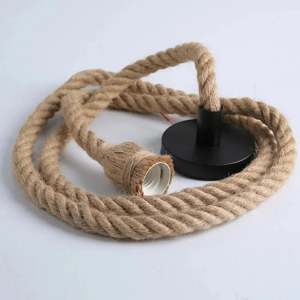 RusticGlow™ Hemp Rope Pendant Light