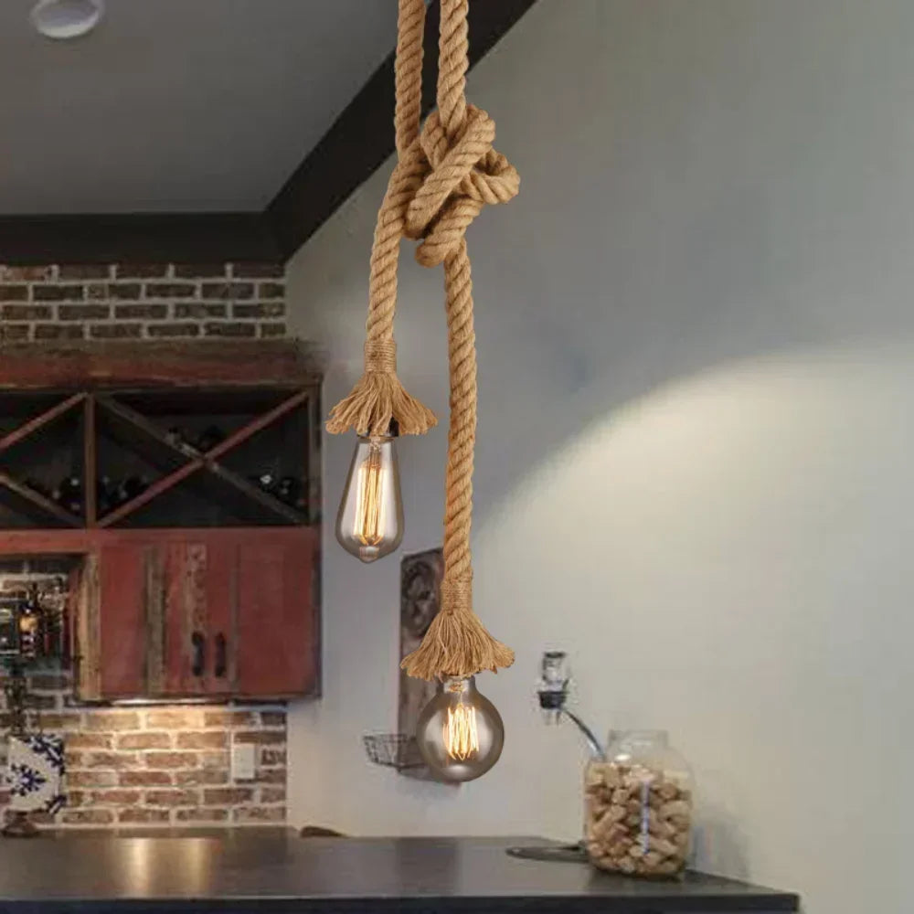 RusticGlow™ Hemp Rope Pendant Light
