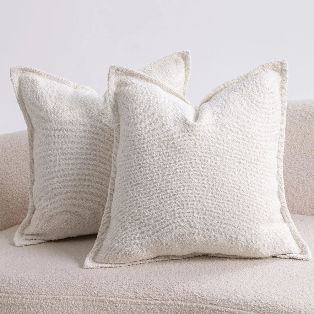 Bouclé Edge Throw Pillow Cover