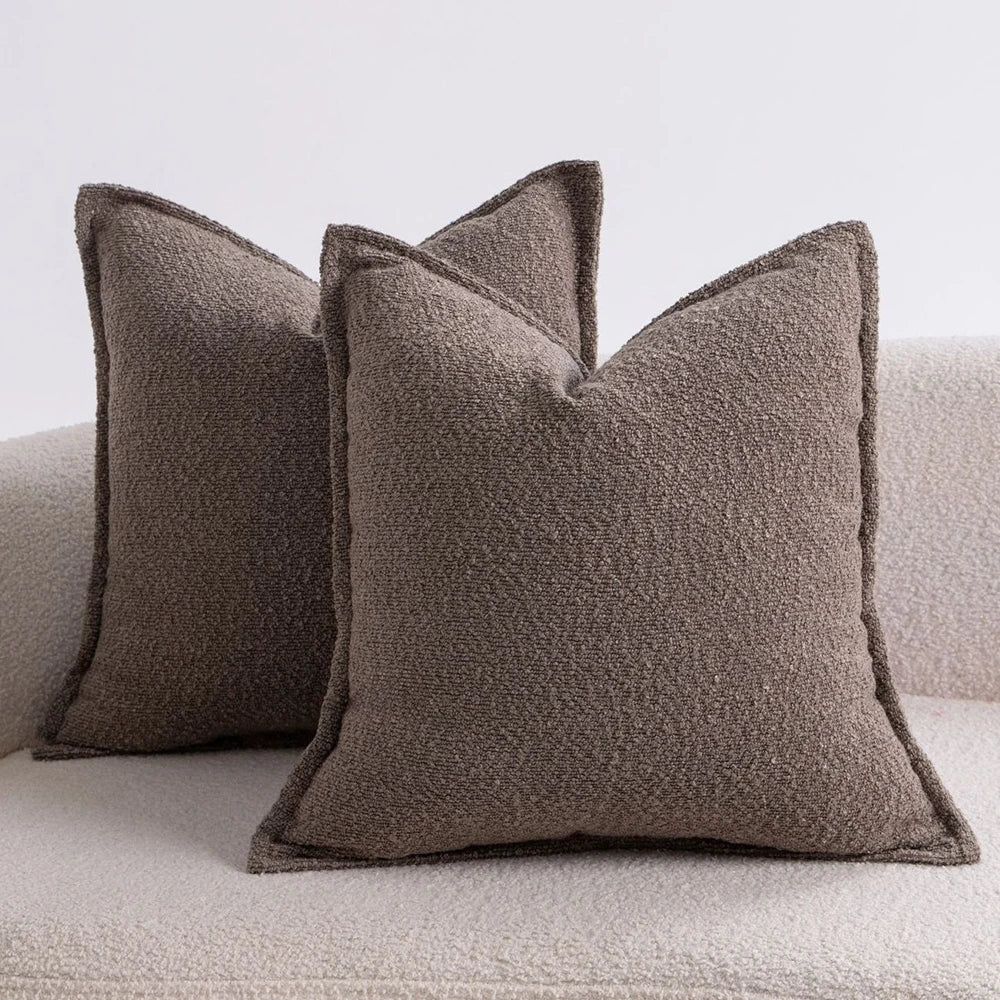 Bouclé Edge Throw Pillow Cover