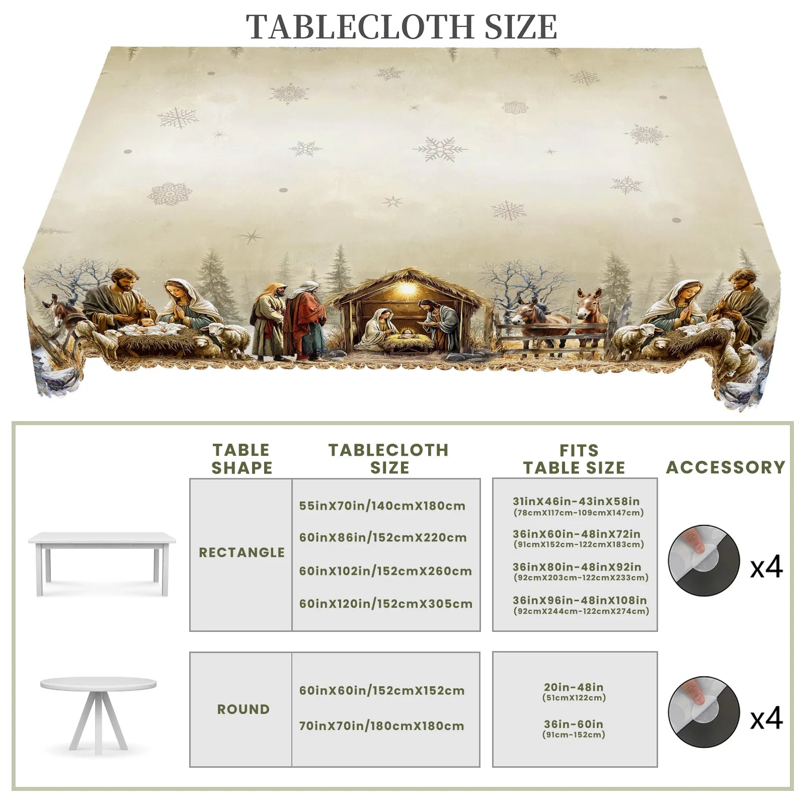 Nativity Christmas Tablecloth