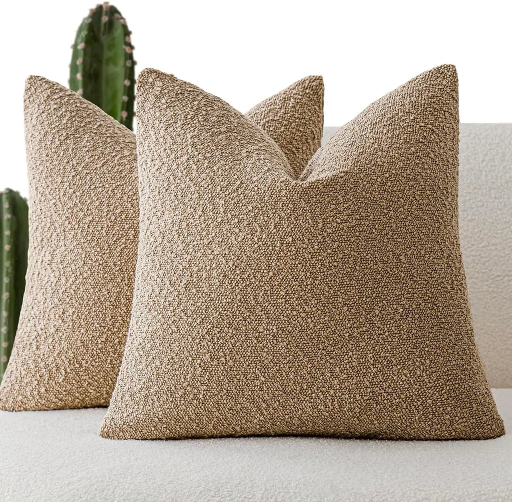 Bouclé Edge Throw Pillow Cover