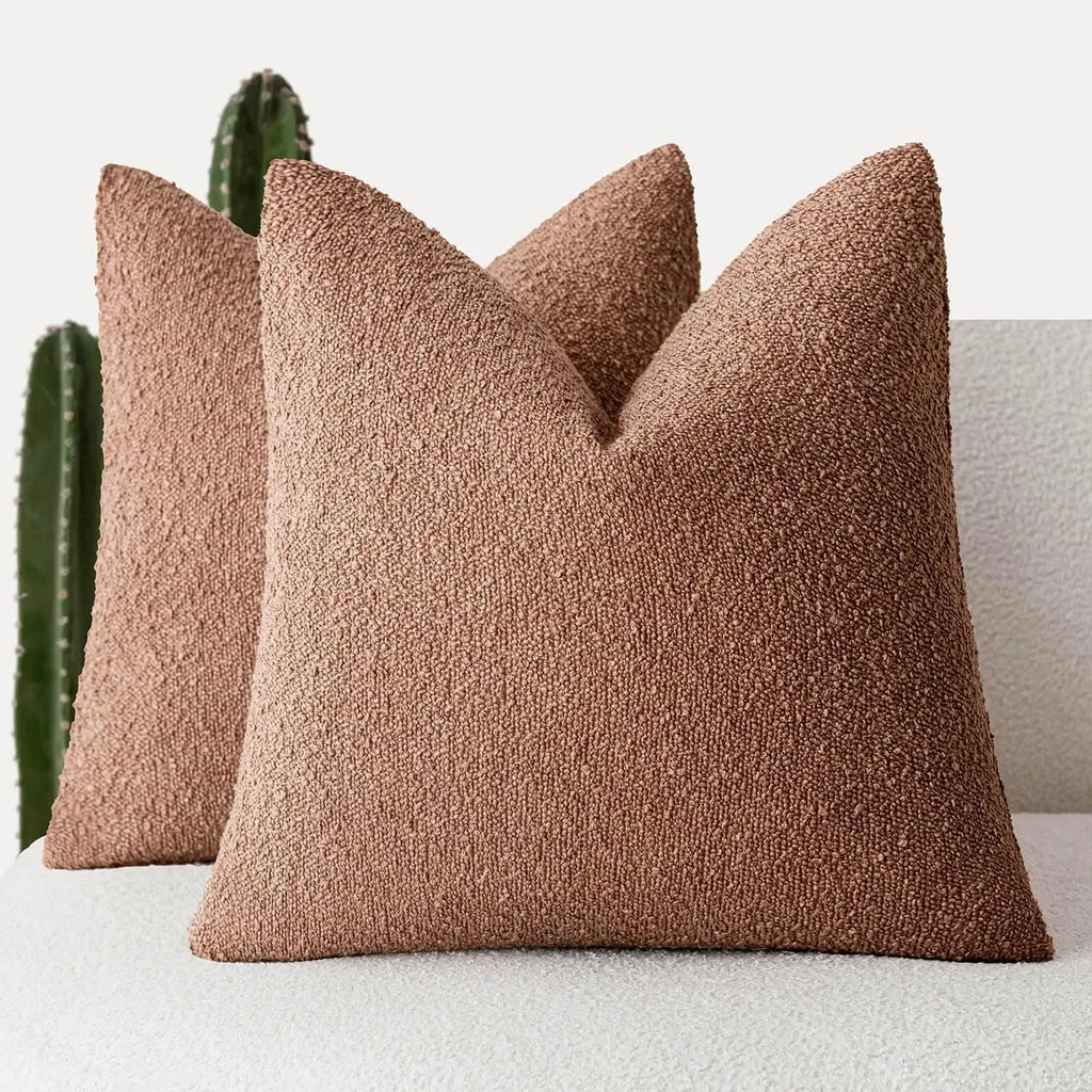 Bouclé Edge Throw Pillow Cover
