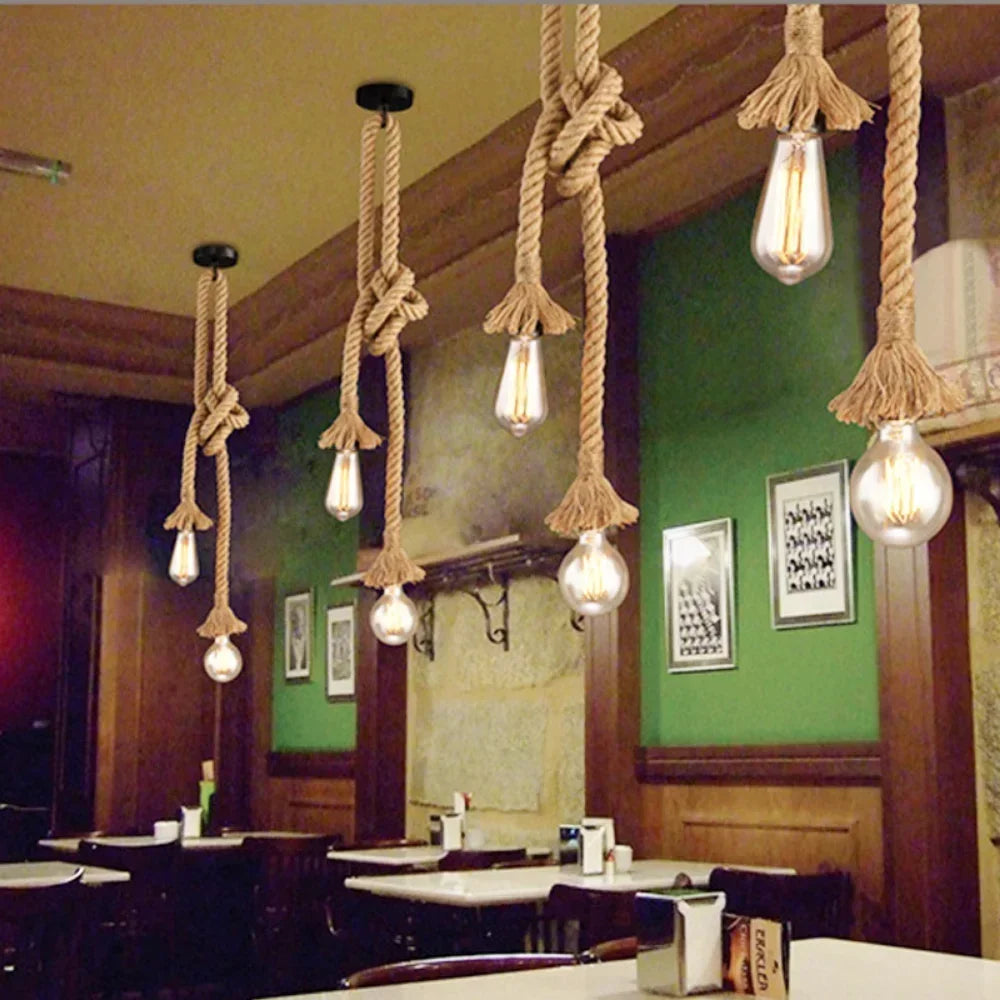 RusticGlow™ Hemp Rope Pendant Light