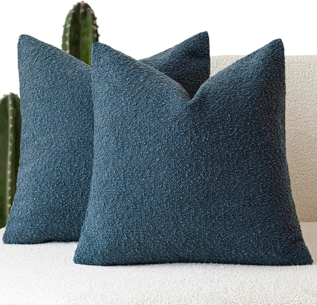 Bouclé Edge Throw Pillow Cover