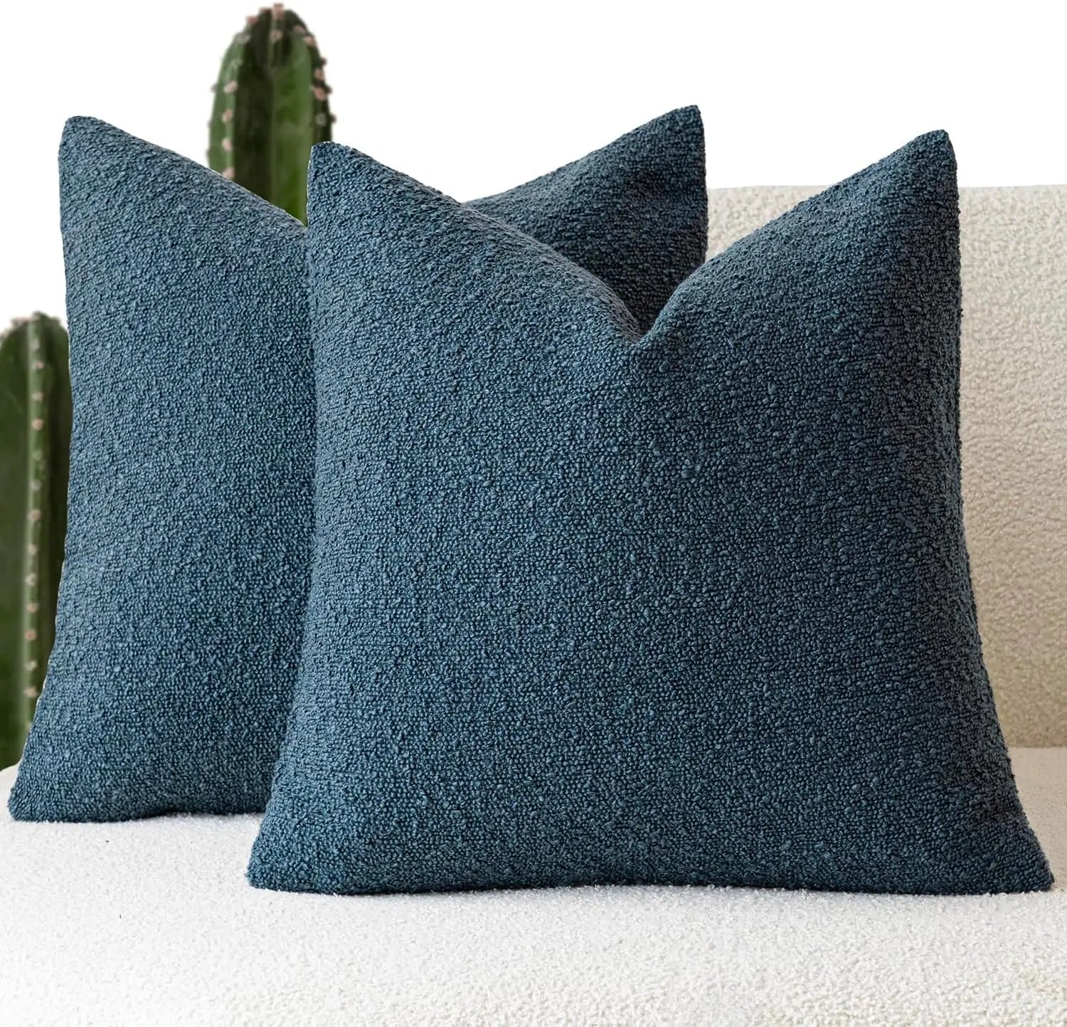 Bouclé Edge Throw Pillow Cover