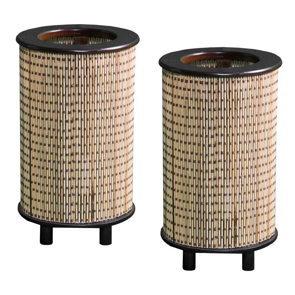 Pair of Japanese Bamboo Lamps